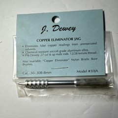 J. Dewey Copper Eliminator Gun Jag Silver Aluminum .30/.308/8mm 30JA