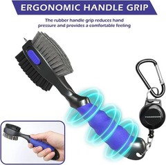 Ergonomic grip brush with spike for deep groove dirt removal