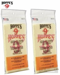 Hoppe’s WAX TREATED GUN CLOTH 2-PACK Clean Polish Protect Wood & Metal 1217
