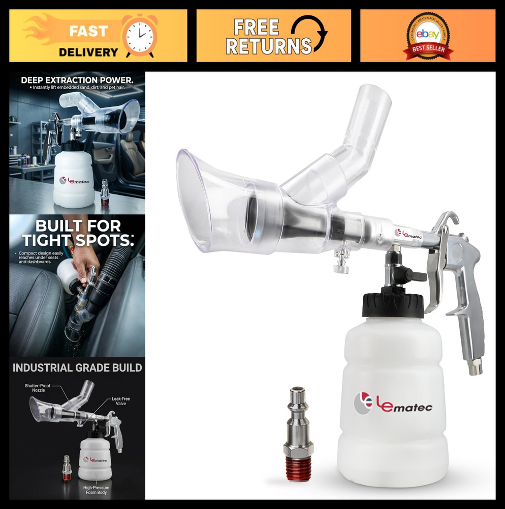 High Pressure Foam Cleaning Gun & Extractor Vacuum Set for Car Detailing, Uphols