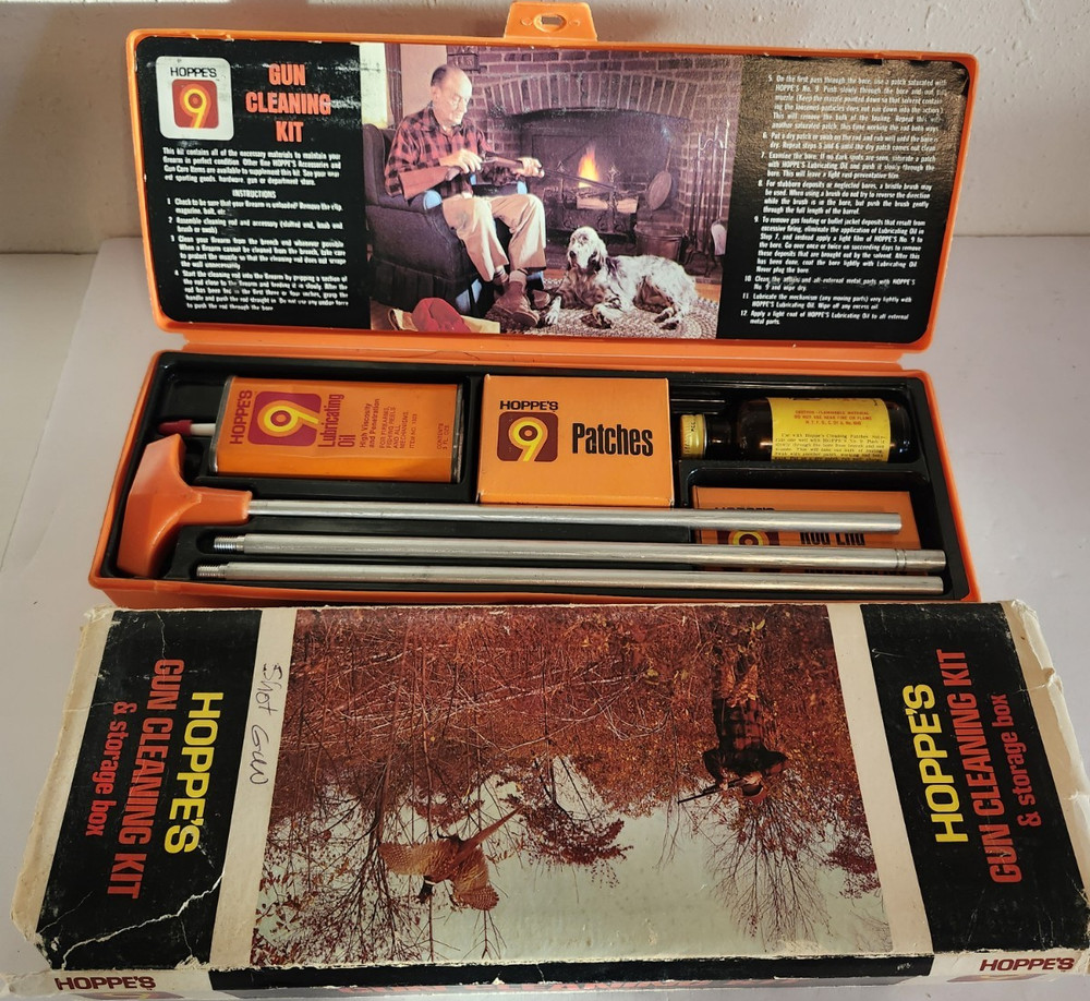 Hoppe’s Shotgun Cleaning Kit w/ Case & Storage Box, Orange Plastic/Metal