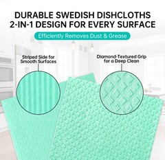 Joymoop Swedish Dishcloths Cellulose Cotton Multicolor 8X7 Inches 36 Count