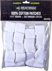 Breakthrough Clean Cotton Cleaning Patches 1-1/2 in Square .243-.270 Cal 50 Pack