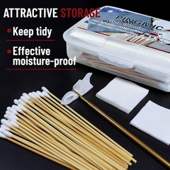 PINGMIC Gun Cleaning Supplies – Gun Cleaning Patches Set, 6″ Cotton Swabs