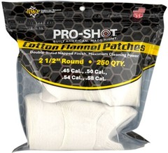 Pro-Shot Cleaning Patches .45-.58 Cal 2 1/2″ Round Cotton 250 Count 212-250