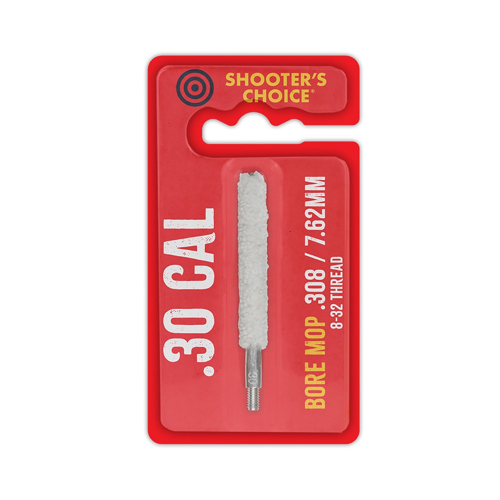 Shooter’s Choice Bore Mop for .30 Caliber 3-Pack Absorbent Cotton w/8-32 Threads