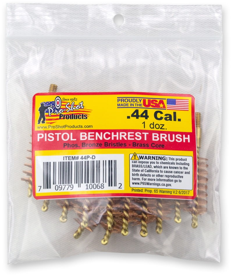 Pro-Shot .44 Caliber Pistol Brush Dozen Pack, 12 Quantity, 44P-D Bore Brush
