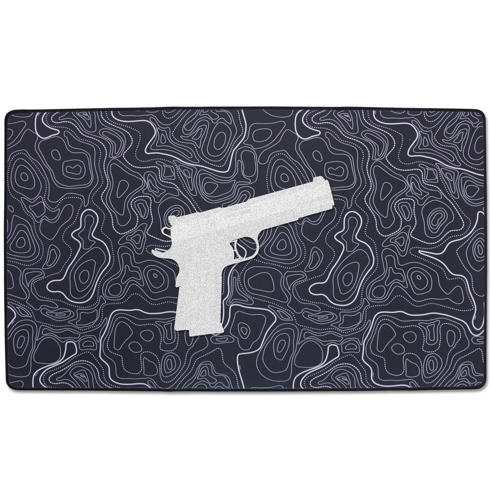 Gun Cleaning Mat – Topographical Map Camo Infused Print – (14.0 x 24.0 x 0.10)