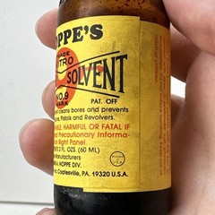 Vintage Bottle of Hoppe’s Nitro Powder Solvent No 9 Rust Bore Cleaning Half Full