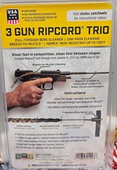 Otis 3 Gun Ripcord Trio .223/9MM/12GA Pull Through Bore Cleaner 3 Pack w/handle