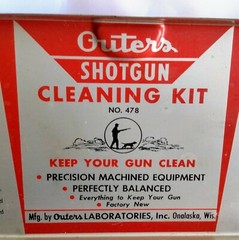 Vintage Red Metal Box OUTERS GUNSLICK RIFLE CLEANING KIT ~ Tin Only ~ No. 477  