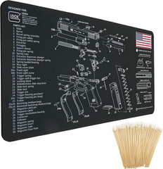 Gun Cleaning Mat for Glock – 24″ X12″ Gun Mat Black (With 6″ Swabs)