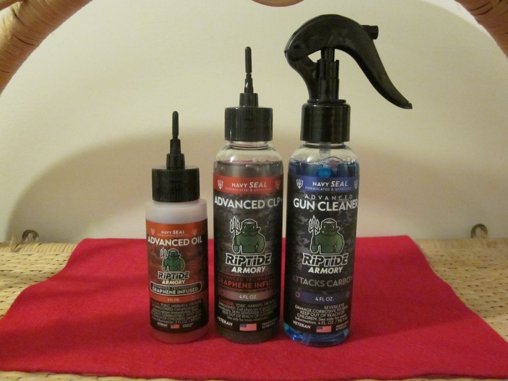 Riptide Armory Advanced Gun Cleaner & Oil Kit: 4OZ CLEANER, 4OZ CLP, 2OZ ADV OIL