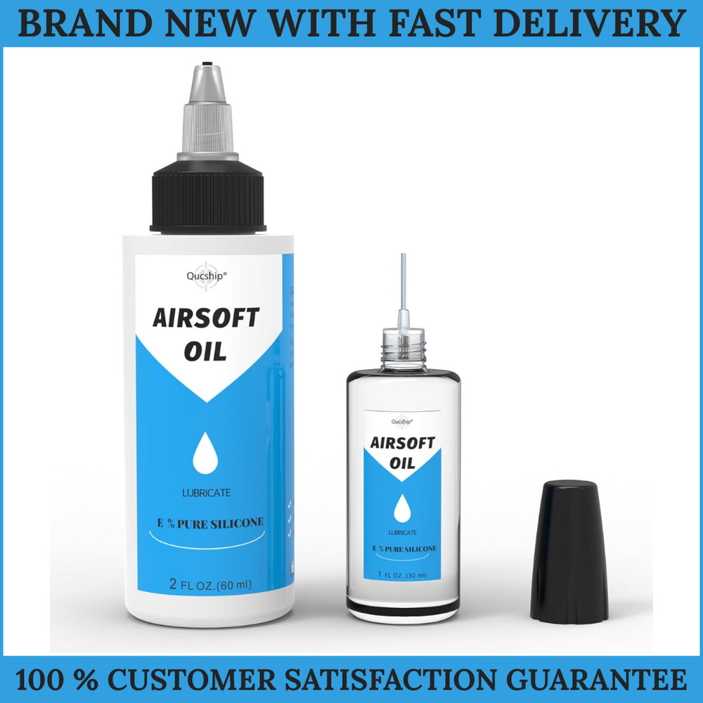 100% Silicone Airsoft Oil 2oz & 1oz Needle Oiler Multi Purpose Lubricant