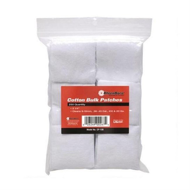 Kleen-Bore Square Super Shooter 100% Cotton Gun Cleaning Patches – CP16B