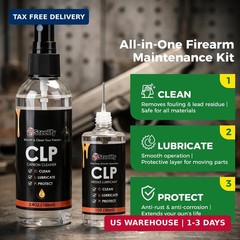 CLP Gun Cleaning Kit – All-in-One Gun Cleaner & Lubricant Set with 3.4oz Spray,