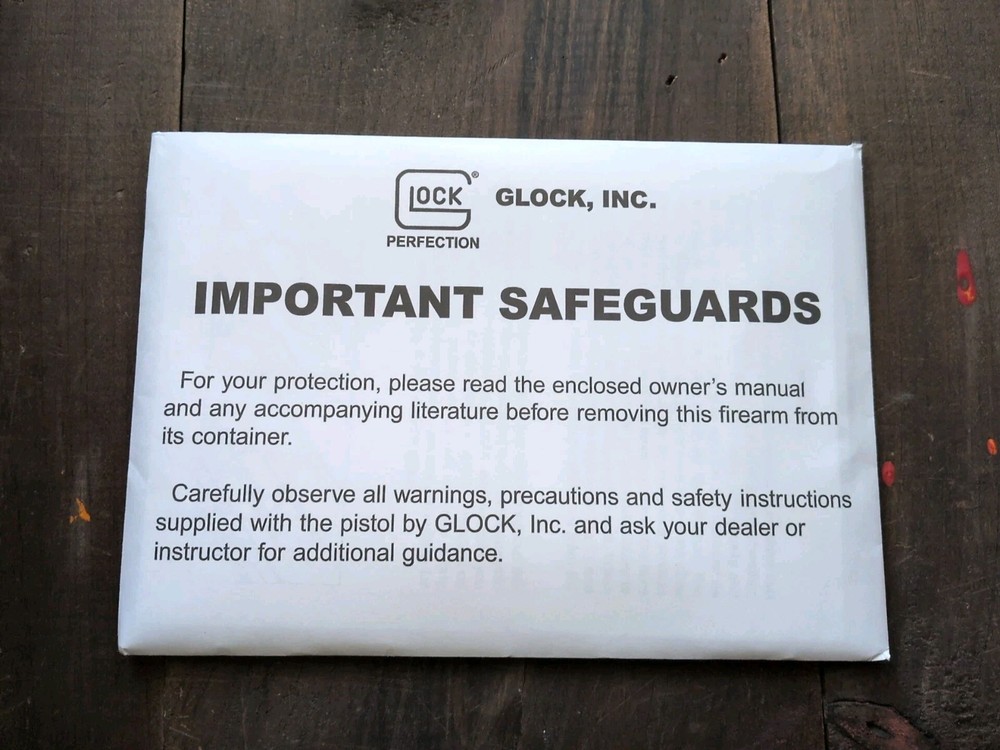 NEW Sealed Original Glock OEM Instruction Manual with warranty card all models