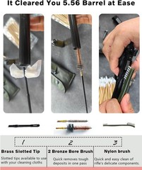 Universal Rifle Cleaning Kit, CLP,Brushes,Snakes,Tools for 5.56mm, 20-25 Caliber