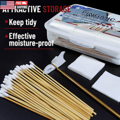 Gun Cleaning Supplies – Gun Cleaning Patches and Long Cotton Swabs Set, 6″ Cotto