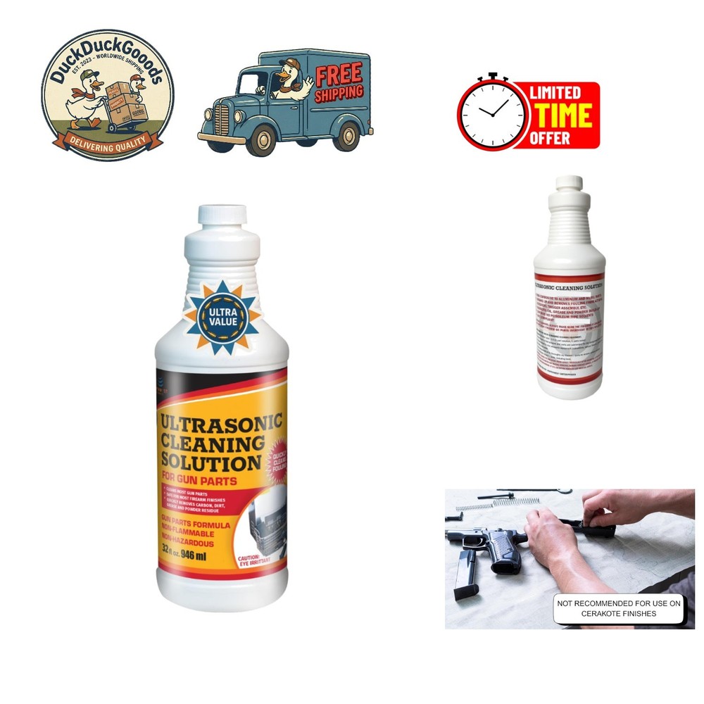 Ultrasonic Gun Cleaner Solution – 32 oz, Safe Metal Cleaning Formula