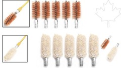 Durable 10-Pack Bore Brushes with Phosphor Bronze & Cotton Mops for Firearms