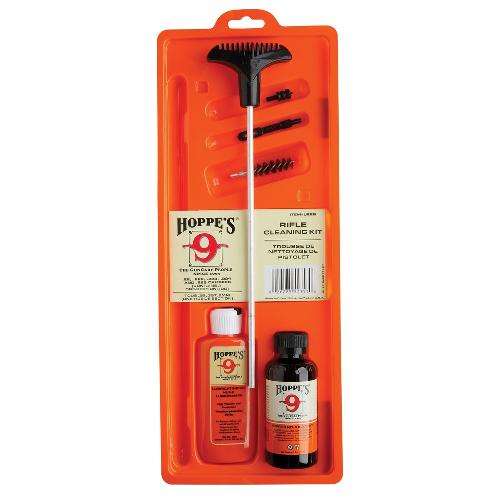 Hoppe’s Rifle Cleaning Kit with Aluminum Rod U22B .22-.257 Caliber