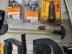 Lot of Bulldog Gun Holsters, Laser Boresighter, Savage Lock W/ Keys, Boresnake