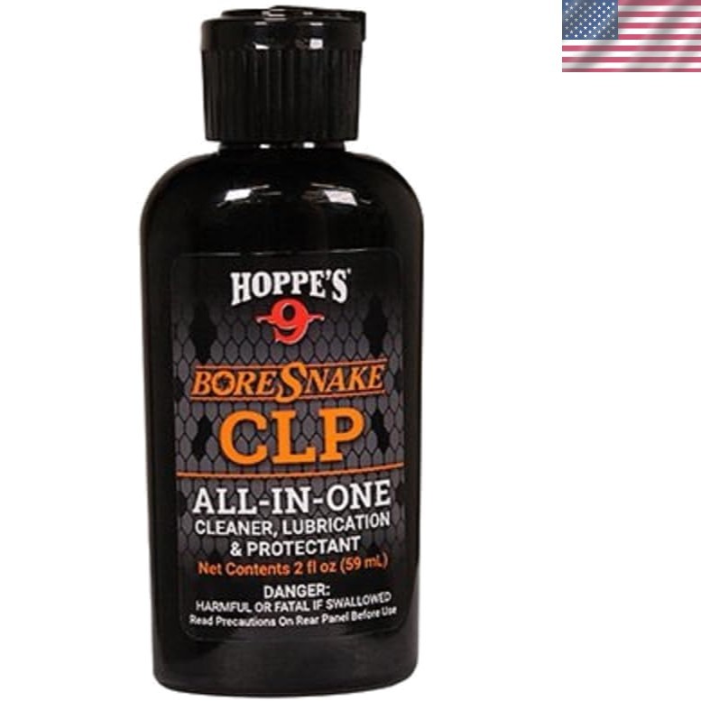 Compact 2oz Hoppe’s CLP: Cleaner and Protectant for Hunters & Shooters