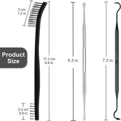Compact 9-Piece Gun Cleaning Kit: Versatile Brushes & Picks Organized