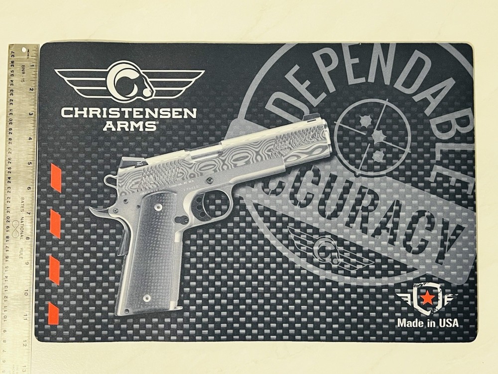 Christensen Arms Cleaning Mat Pad 17 x 12” Rare Swag Demascus 1911 Image