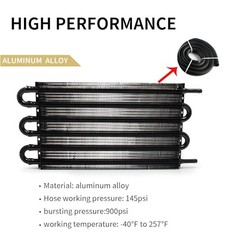 Tube and Fin Transmission Cooler Universal 5/16″ Oil Cooler Kit 6 Pass