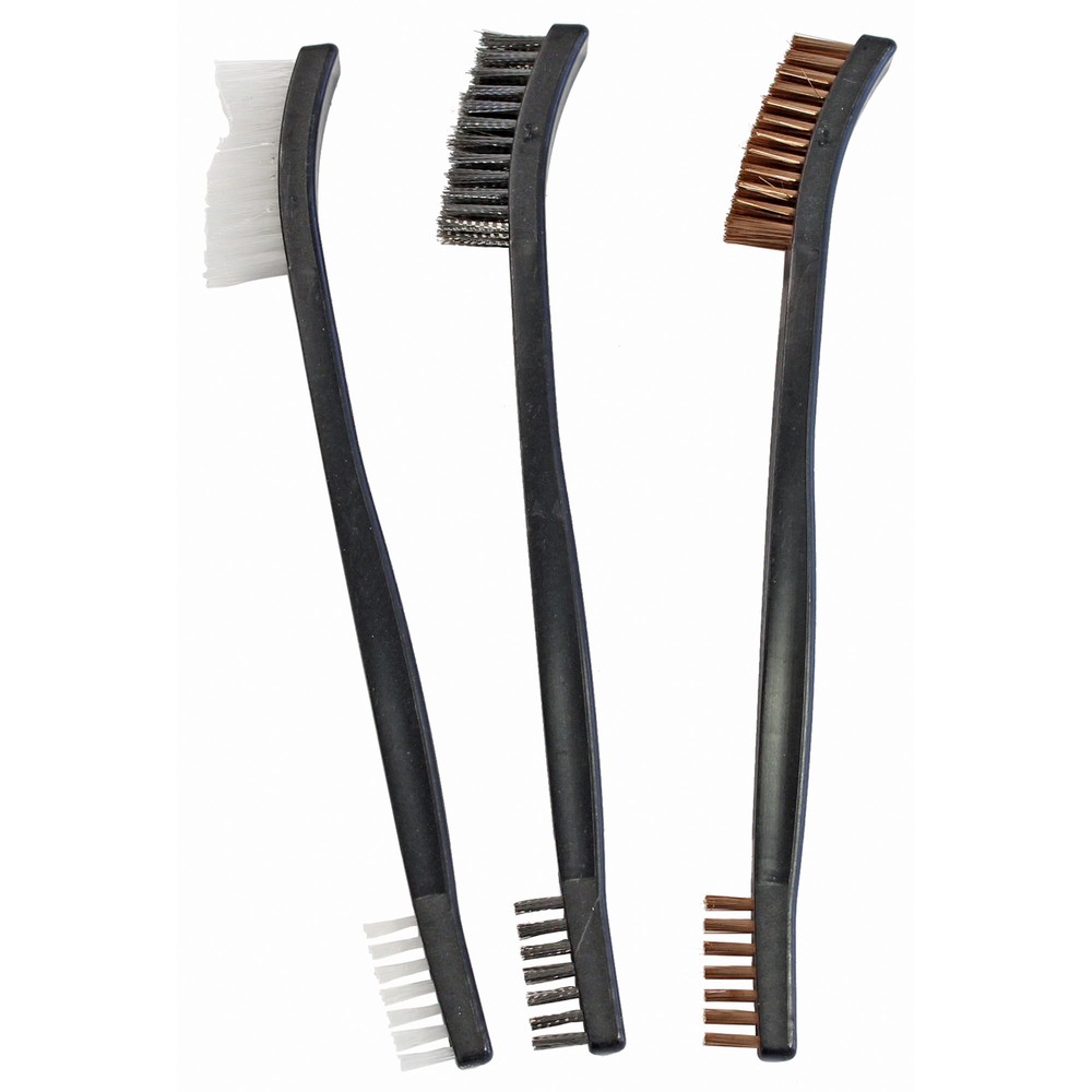 Birchwood Casey Gun Cleaning Brushes 3 Pack Bronze Nylon Stainless Steel Set
