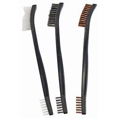 Birchwood Casey Gun Cleaning Brushes 3 Pack Bronze Nylon Stainless Steel Set