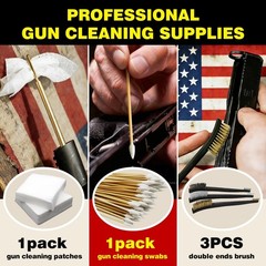 .22 .223 Caliber Gun Cleaning Kit – Rifle & Pistol Cleaner with Oil, Snake, Brus