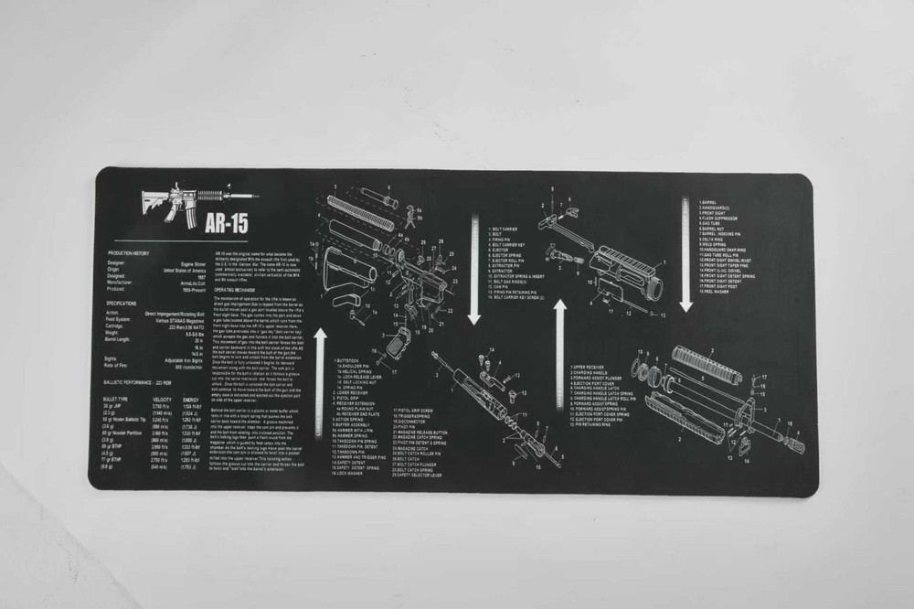 36x16x1/4 inch AR-15 gun cleaning mat, large&thick gun mat More Thicker
