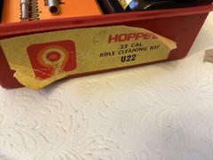 Vtg. Hoppes U22, 22 Cal Rifle Gun Cleaning Kit With Red Storage Box