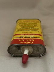 Outers 445 Gun Oil 3 Oz. Vintage Tin Can Polarized Prevents Rusted 3/4 Full