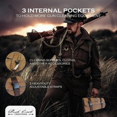 Portable Gun Cleaning Mat Portable Kit Waxed Canvas Handle Weather Resistant Gun