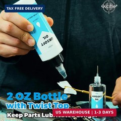 Airsoft Oil 2 Oz & 1 Oz Needle Oiler 100% Silicone Air Gun Oil, Multi-Purpose Ai