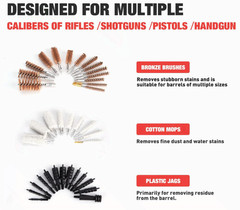 Universal Gun Cleaning Kit All Calibers for Pistol Rifle Shotgun Stand