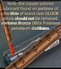 COPPER COLOR GUN GREASE Lubricant Fits GLOCK in Orange Cap Factory Applicator