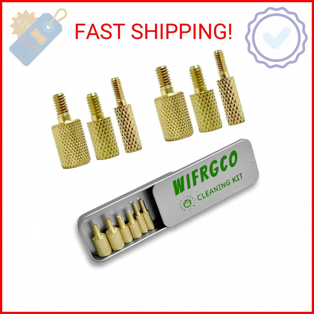 WIFRGCO 6 Pack Gun Cleaning Rod Fitting Adapter Set 5-40 8-32 10-32 5/16-27 Thre