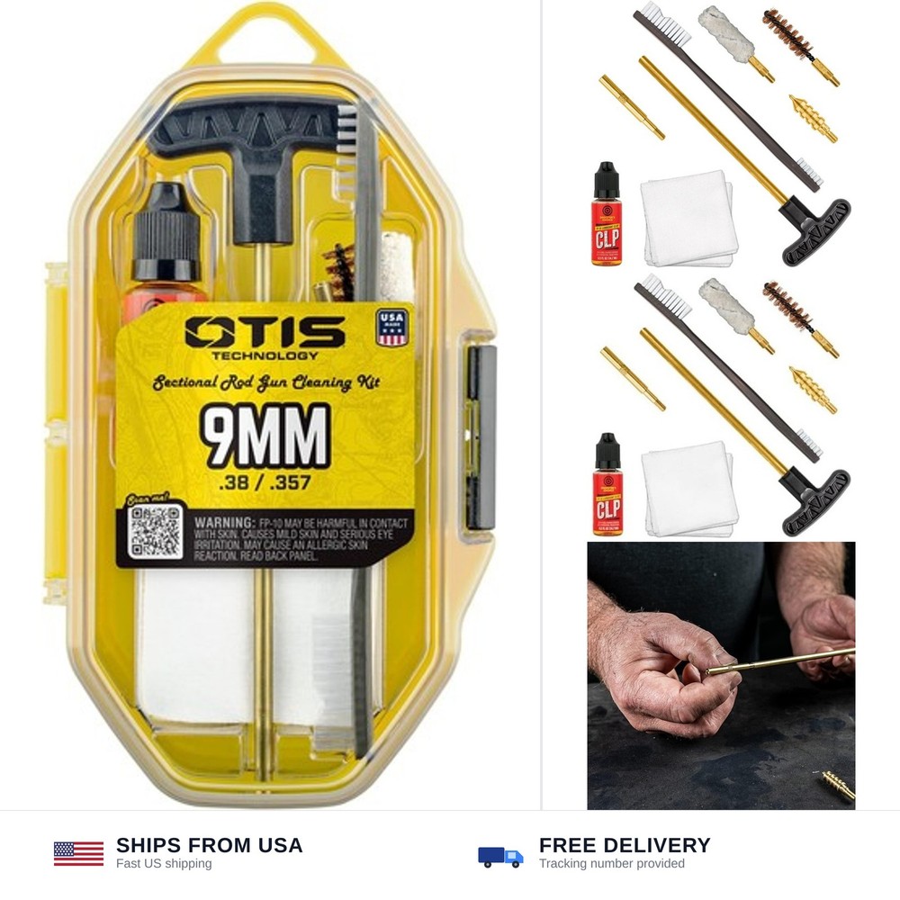 Otis Technology 9mm Pistol Cleaning Kit with Brass Rod (Select Your Style)