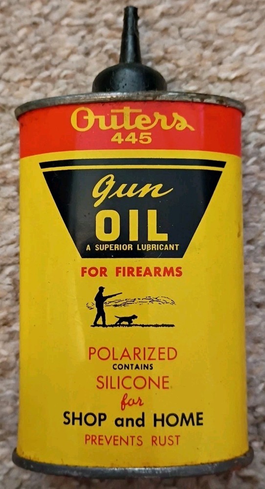 Vintage Outers 445 Gun Oil Oval 3 Oz Can/Canister Empty