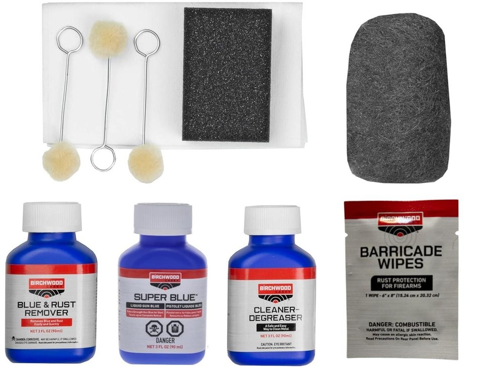 Super Blue Liquid Gun Bluing Kit with Cleaner Degreaser, Blue and Rust Remover