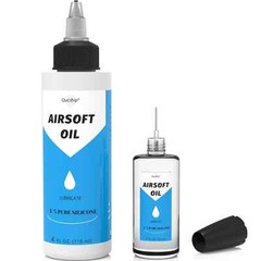 Airsoft Oil 4 Oz & 1 Oz Needle Oiler 100% Silicone Air Gun Oil, Multi-Purpose Ai