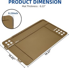 Durable Anti-Slip Gun Cleaning Mat with Magnetic Organizer Trays – 16.5″x10.43″