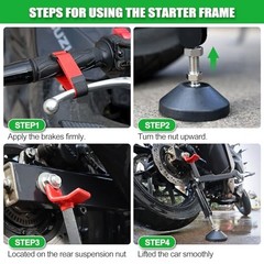 7-piece motorcycle cleaning kit, including Portable Lift Jack for Chain