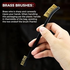 12 Pack Double-Ended Gun Cleaning Brushes Set – Brass & Nylon Handle, All-Purpos