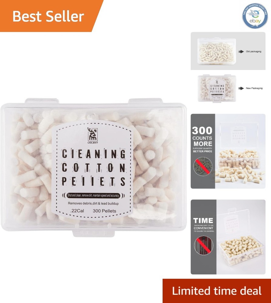 300 Count .22 Caliber Wool Felt Cleaning Pellets for Quick Gun Maintenance